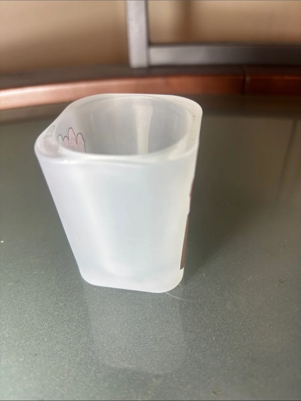 Novelty 'Eat a Bag of Dicks' Frosted Shot Glass - Pink & Brown Design